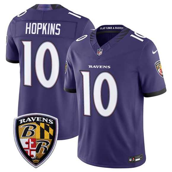 Mens Baltimore Ravens #10 DeAndre Hopkins Purple 2026 F.U.S.E Vapor Limited Stitched Jersey Dzhi->baltimore ravens->NFL Jersey
