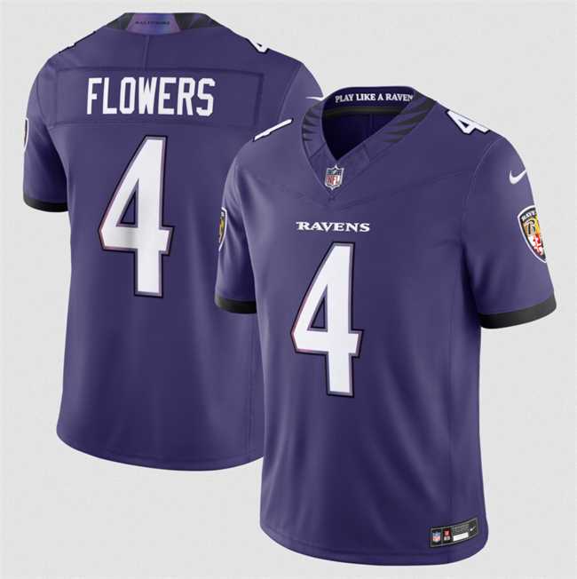 Mens Baltimore Ravens #4 Zay Flowers Purple 2026 F.U.S.E Vapor Stitched Limited Jersey Dzhi->baltimore ravens->NFL Jersey
