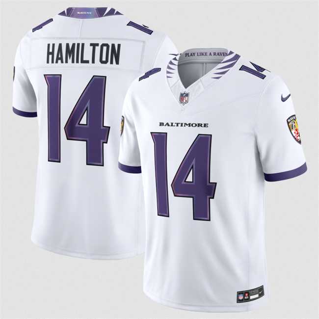 Mens Baltimore Ravens #14 Kyle Hamilton White 2026 F.U.S.E. Stitched Vapor Limited Jersey Dzhi->baltimore ravens->NFL Jersey