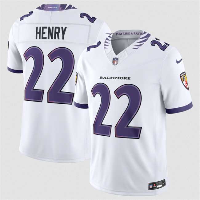 Mens Baltimore Ravens #22 Derrick Henry White 2026 F.U.S.E. Vapor Stitched Limited Jersey Dzhi->baltimore ravens->NFL Jersey