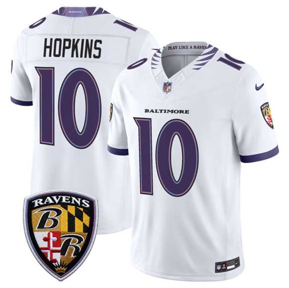 Mens Baltimore Ravens #10 DeAndre Hopkins White 2026 F.U.S.E. Vapor Limited Stitched Jersey Dzhi->baltimore ravens->NFL Jersey