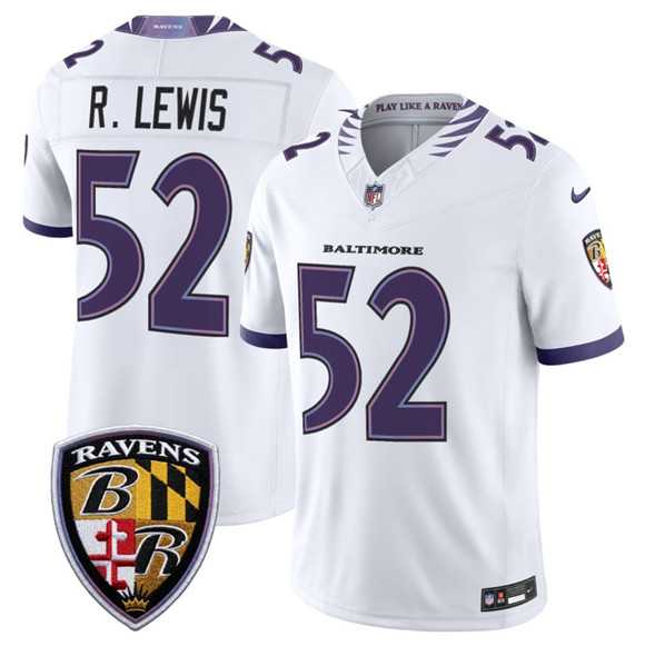 Mens Baltimore Ravens #52 Ray Lewis White 2026 F.U.S.E. Vapor Limited Stitched Jersey Dzhi->baltimore ravens->NFL Jersey