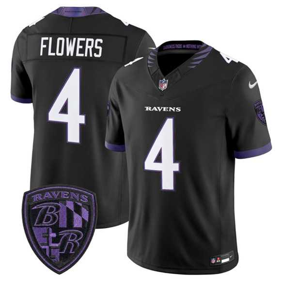 Mens Baltimore Ravens #4 Zay Flowers Black 2026 F.U.S.E. Alternate Vapor Limited Stitched Jersey Dzhi->baltimore ravens->NFL Jersey