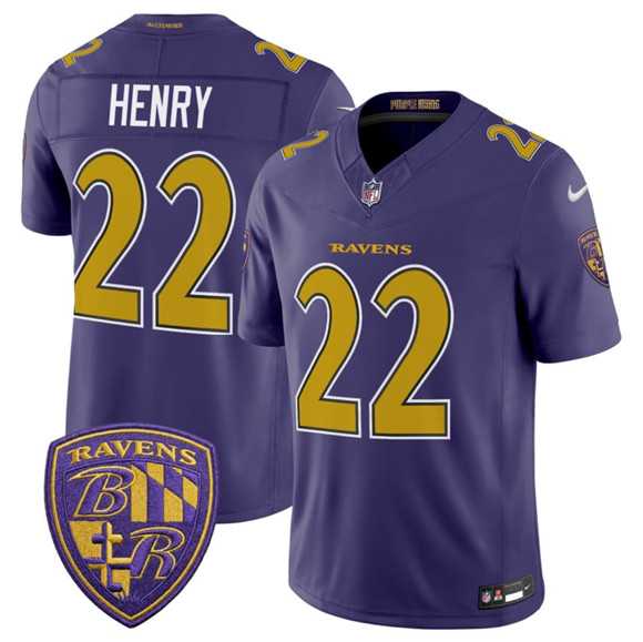 Mens Baltimore Ravens #22 Derrick Henry Purple 2026 F.U.S.E. Alternate Vapor Limited Stitched Jersey Dzhi->baltimore ravens->NFL Jersey