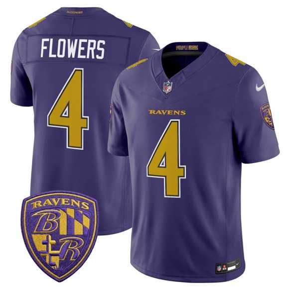 Mens Baltimore Ravens #4 Zay Flowers Purple 2026 F.U.S.E. Alternate Vapor Limited Stitched Jersey Dzhi->baltimore ravens->NFL Jersey
