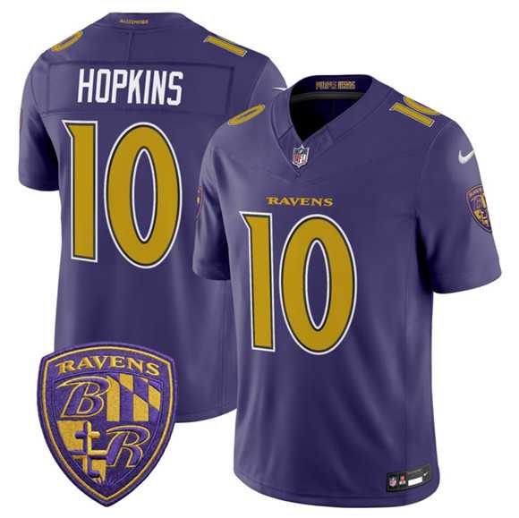 Mens Baltimore Ravens #10 DeAndre Hopkins Purple 2026 F.U.S.E. Alternate Vapor Limited Stitched Jersey Dzhi->baltimore ravens->NFL Jersey