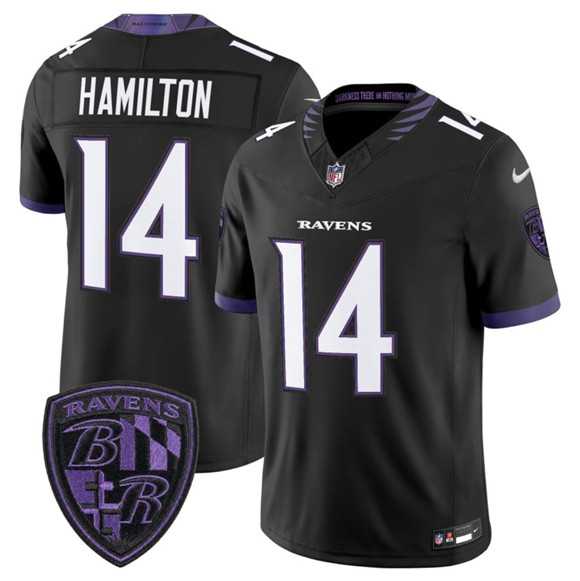 Mens Baltimore Ravens #14 Kyle Hamilton Black 2026 F.U.S.E. Alternate Vapor Limited Stitched Jersey Dzhi->baltimore ravens->NFL Jersey