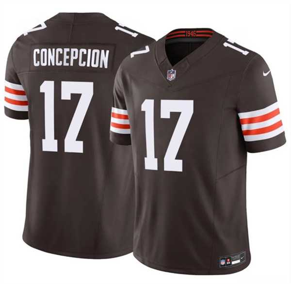 Mens Cleveland Browns #17 KC Concepcion Brown 2026 Draft F.U.S.E. Vapor Limited Stitched Jersey Dzhi->cleveland browns->NFL Jersey