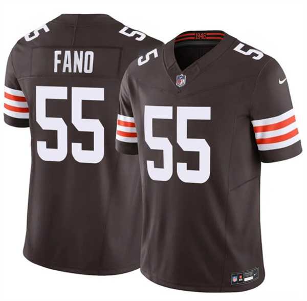 Mens Cleveland Browns #55 Spencer Fano Brown 2026 Draft F.U.S.E. Vapor Limited Stitched Jersey Dzhi->cleveland browns->NFL Jersey