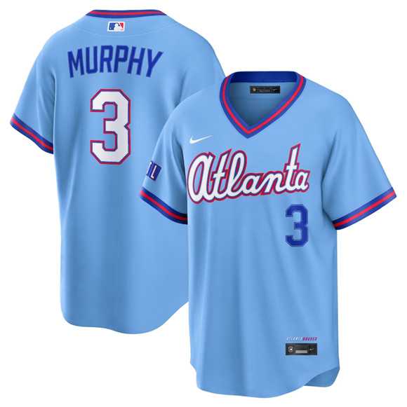 Mens Atlanta Braves #3 Dale Murphy Powder Blue 2026 City Connect Stadium Stitched Jersey Dzhi->atlanta braves->MLB Jersey
