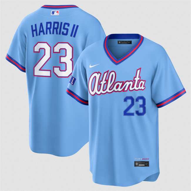 Mens Atlanta Braves #23 Michael Harris II Powder Blue 2026 City Connect Stadium Stitched Jersey Dzhi->atlanta braves->MLB Jersey
