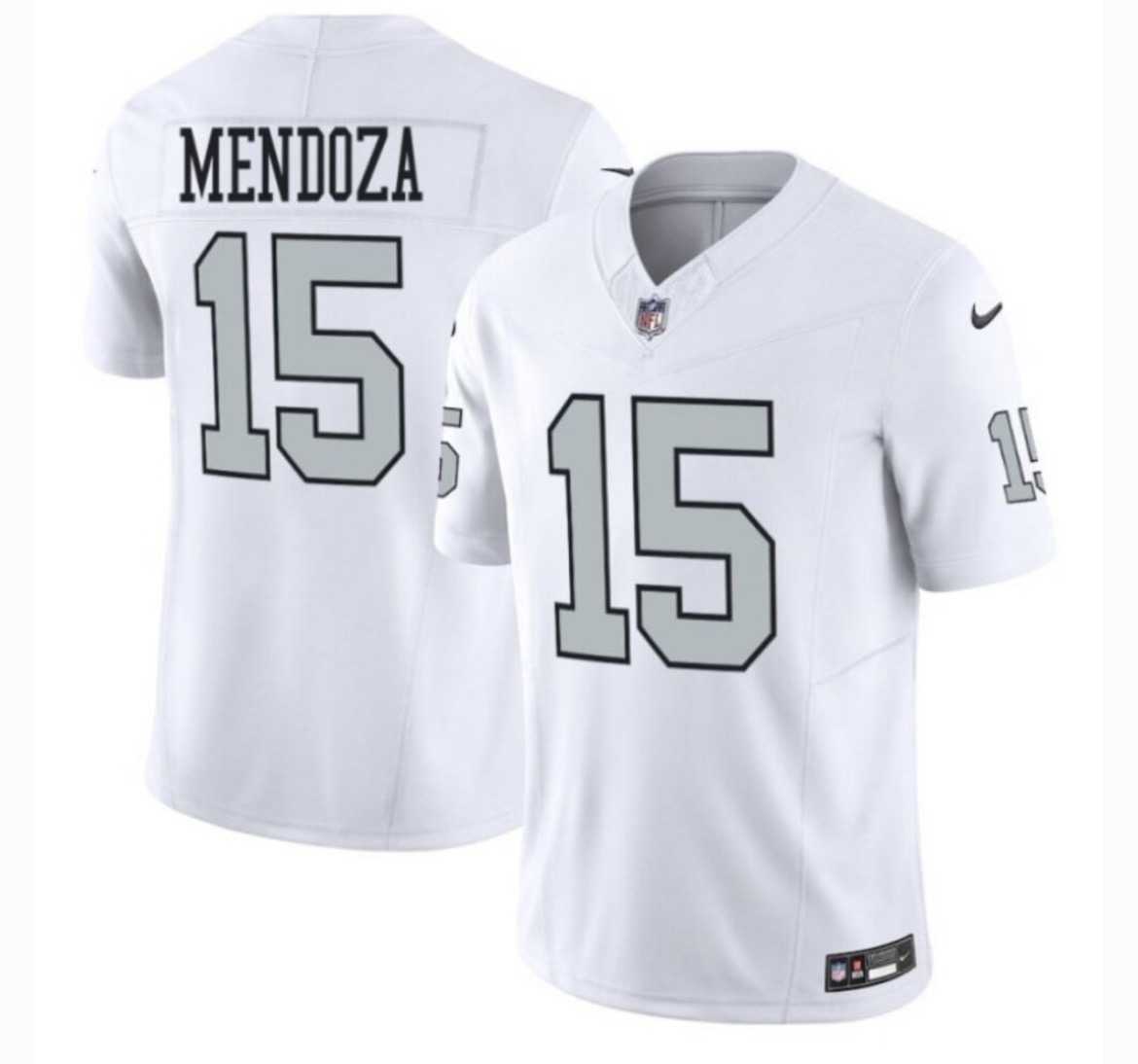 Men%27s Las Vegas Raiders #15 Fernando Mendoza White 2025 F.U.S.E. Vapor Stitched Jerseys Dzhi->las vegas raiders->NFL Jersey