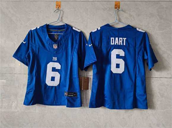 Womens New York Giants #6 Jaxson Dart Blue F.U.S.E. Vapor Limited Stitched Jersey->new york giants->NFL Jersey