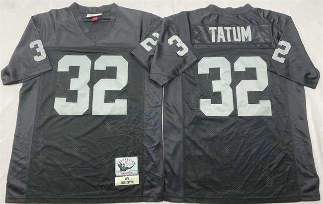 Mens Las Vegas Raiders #32 Jack Tatum Black Throwback Stitched Football Jersey->nfl m&n throwback->NFL Jersey