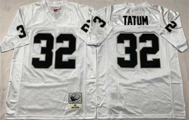 Mens Las Vegas Raiders #32 Jack Tatum White Throwback Football Stitched Jersey->nfl m&n throwback->NFL Jersey