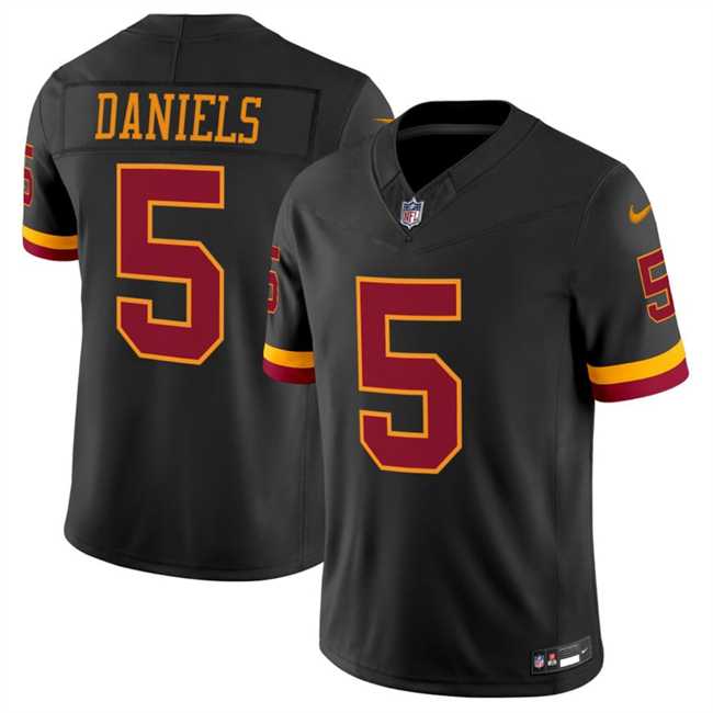 Mens Washington Commanders #5 Jayden Daniels Black 2026 F.U.S.E. Hail Raiser Alternate Vapor Limited Stitched Jersey Dzhi->washington commanders->NFL Jersey
