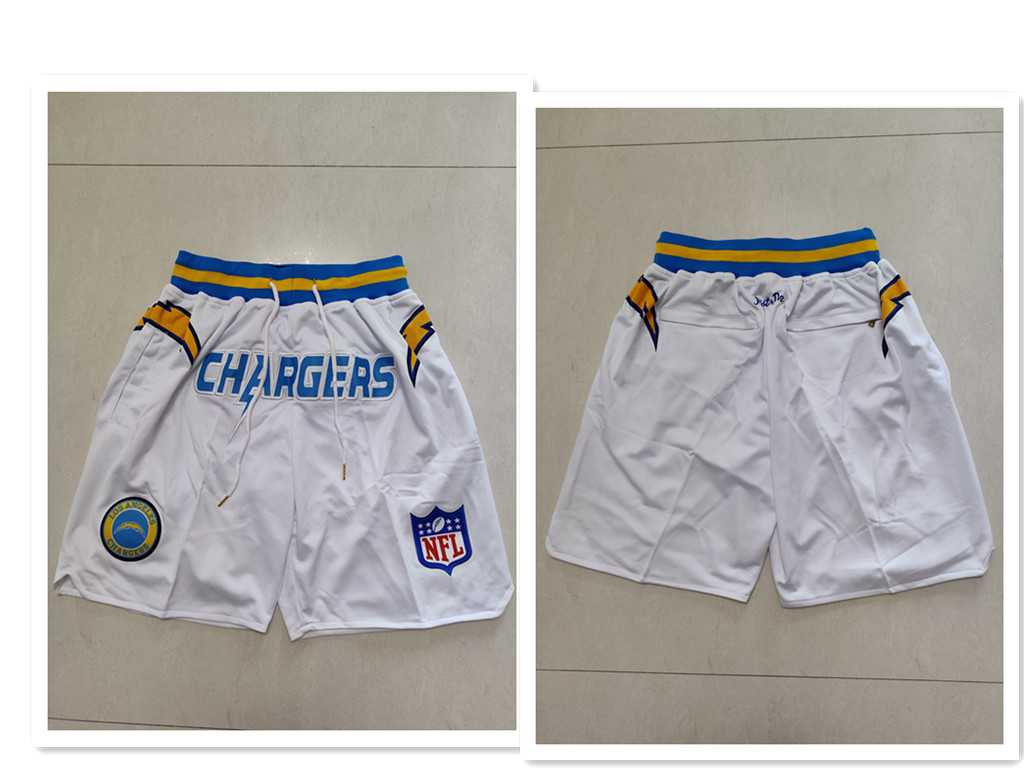 Mens Los Angeles Chargers White Just Don Swingman Shorts (Run Small)->los angeles chargers->NFL Jersey