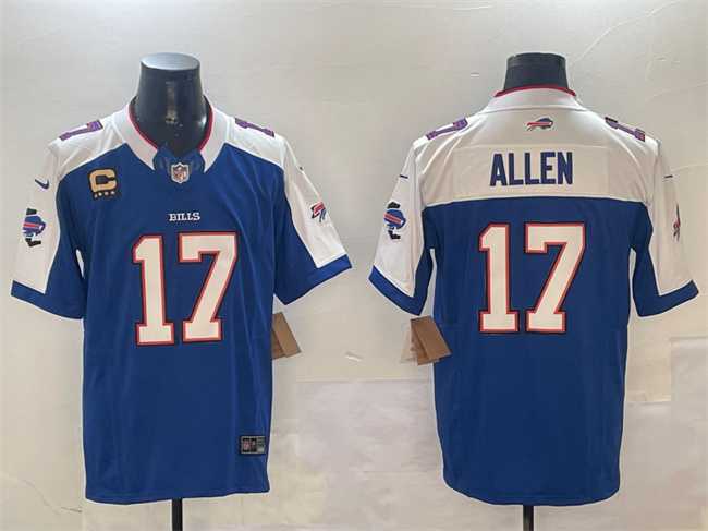 Men%27s Buffalo Bills #17 Josh Allen Blue White F.U.S.E. With 4-star C Ptach Football Stitched Jersey->cleveland browns->NFL Jersey