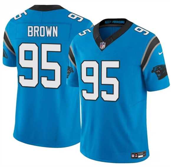 Men%27s Carolina Panthers #95 Derrick Brown Blue 2025 F.U.S.E. Vapor Limited Stitched Jersey Dzhi->chicago bears->NFL Jersey