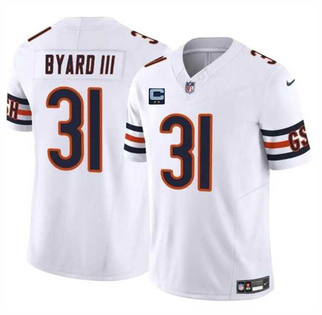 Mens Chicago Bears #31 Kevin Byard III White 2025 F.U.S.E. With 2-Star C Patch Vapor Untouchable Limited Stitched Jersey Dzhi->chicago bears->NFL Jersey