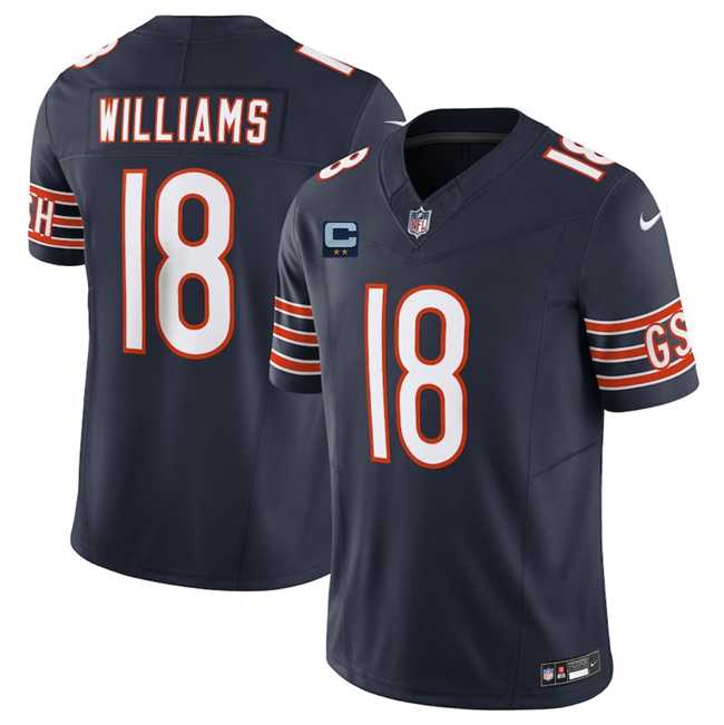 Mens Chicago Bears #18 Caleb Williams Navy 2025 F.U.S.E. With 2-Star C Patch Vapor Untouchable Limited Stitched Jersey Dzhi->chicago bears->NFL Jersey