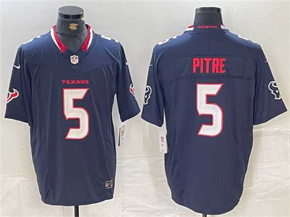 Men%27s Houston Texans #5 Jalen Pitre Navy F.U.S.E. Vapor Limited Football Stitched Jersey->houston texans->NFL Jersey