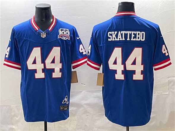 Men%27s New York Giants #44 Cam Skattebo Royal 2025 Draft F.U.S.E. 100th Season & State Patch Vapor Limited Football Stitched Jersey->new york giants->NFL Jersey