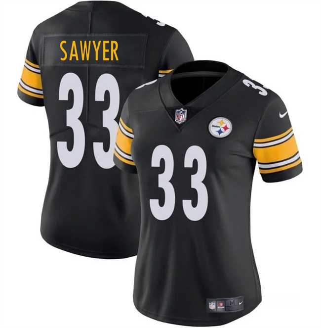 Women%27s Pittsburgh Steelers #33 Jack Sawyer Black 2025 Draft Vapor Untouchable Limited Stitched Jersey Dzhi->cleveland browns->NFL Jersey