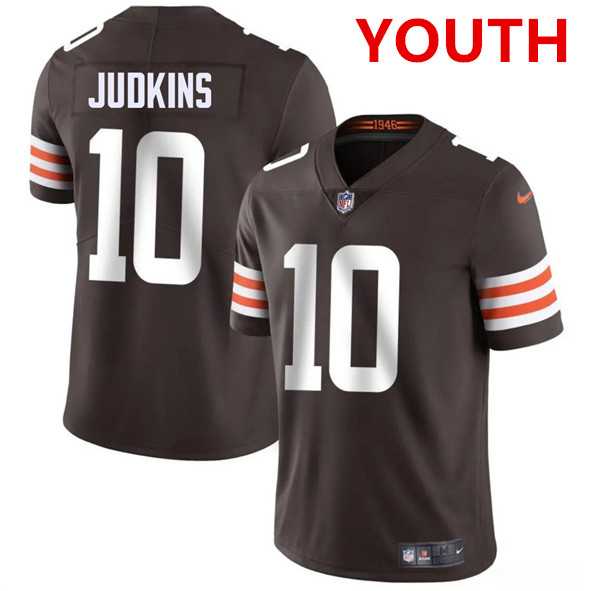 Youth Cleveland Browns #10 Quinshon Judkins Brown 2025 Vapor Limited Stitched Jersey Dzhi->cleveland browns->NFL Jersey