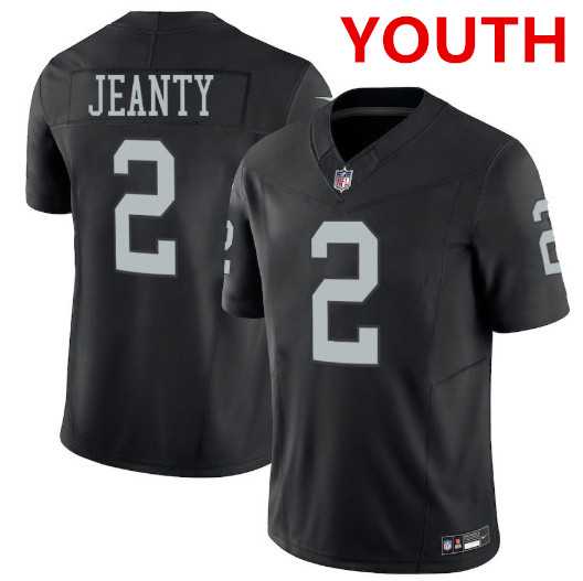 Youth Las Vegas Raiders #2 Ashton Jeanty Black 2025 F.U.S.E. Vapor Stitched Jersey Dzhi->houston texans->NFL Jersey
