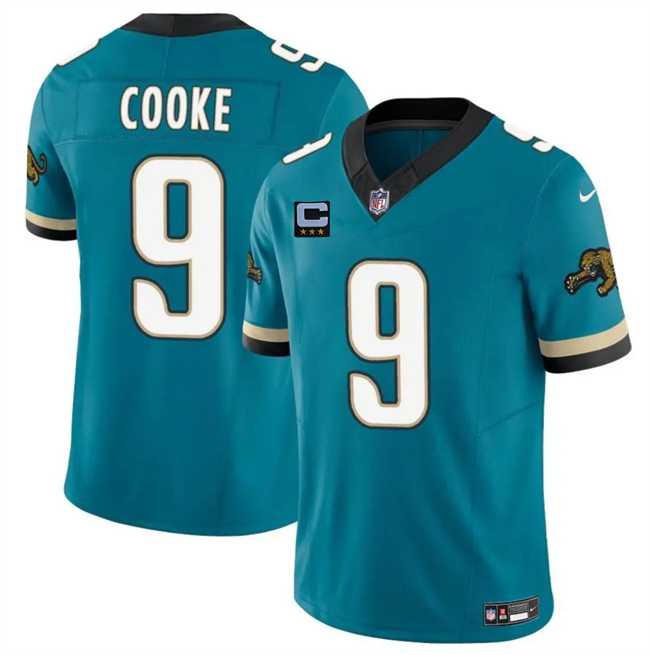 Mens Jacksonville Jaguars #9 Logan Cooke Teal 2025 F.U.S.E. With 3-Star C Patch Prowler Throwback Vapor Limited Stitched Jersey Dzhi->jacksonville jaguars->NFL Jersey