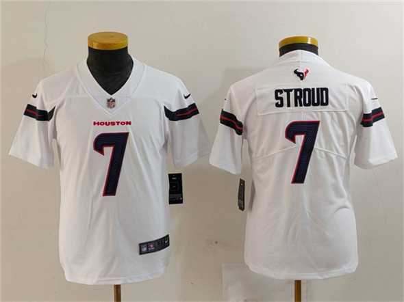 Youth Houston Texans #7 C.J. Stroud White Vapor Untouchable Limited Stitched Jersey->cleveland browns->NFL Jersey