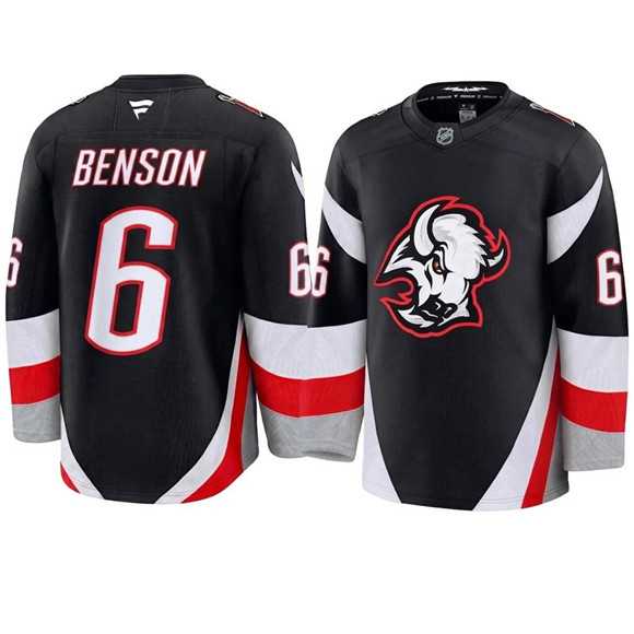 Mens Buffalo Sabres #6 Zach Benson Black Alternate Stitched Hockey Jersey->buffalo sabres->NHL Jersey