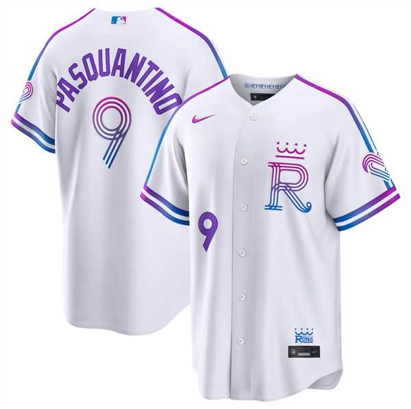 Men%27s Kansas City Royals #9 Vinnie Pasquantino White 2026 City Connect Stadium Stitched Jersey Dzhi->detroit tigers->MLB Jersey