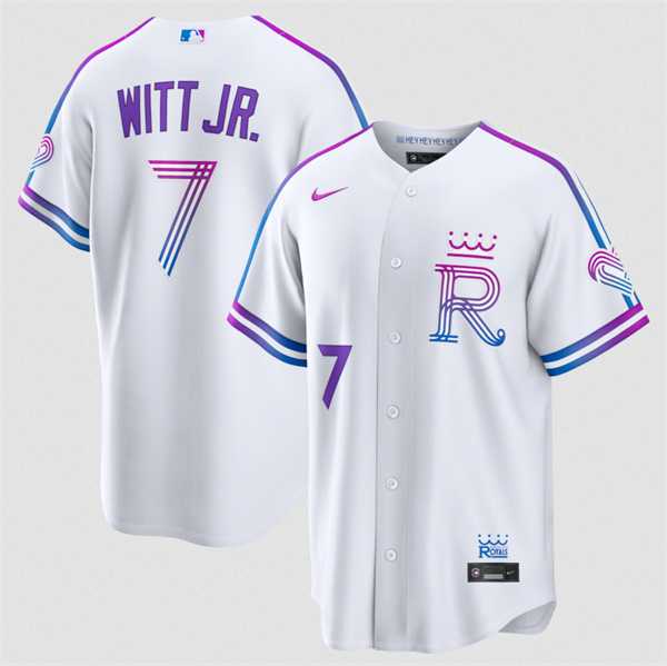 Men%27s Kansas City Royals #7 Bobby Witt Jr. White 2026 City Connect Stadium Stitched Jersey Dzhi->detroit tigers->MLB Jersey