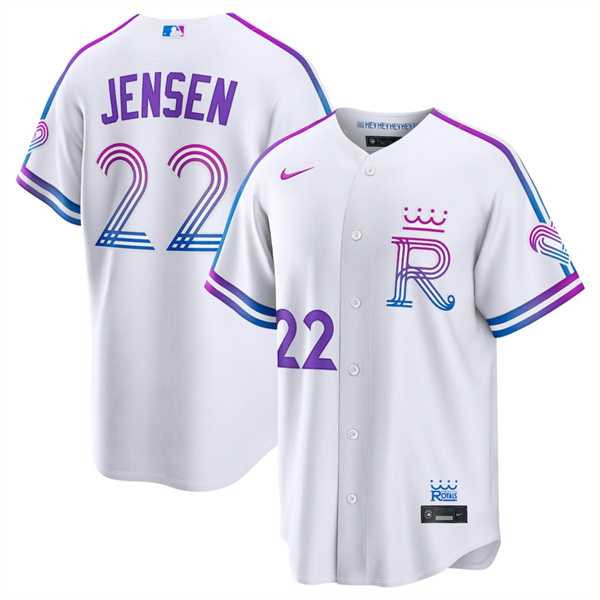 Men%27s Kansas City Royals #22 Carter Jensen White 2026 City Connect Stadium Stitched Jersey Dzhi->kansas city royals->MLB Jersey