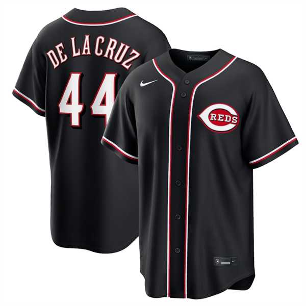 Mens Cincinnati Reds #44 Elly De La Cruz Black Out Stitched Jersey Dzhi->cincinnati reds->MLB Jersey