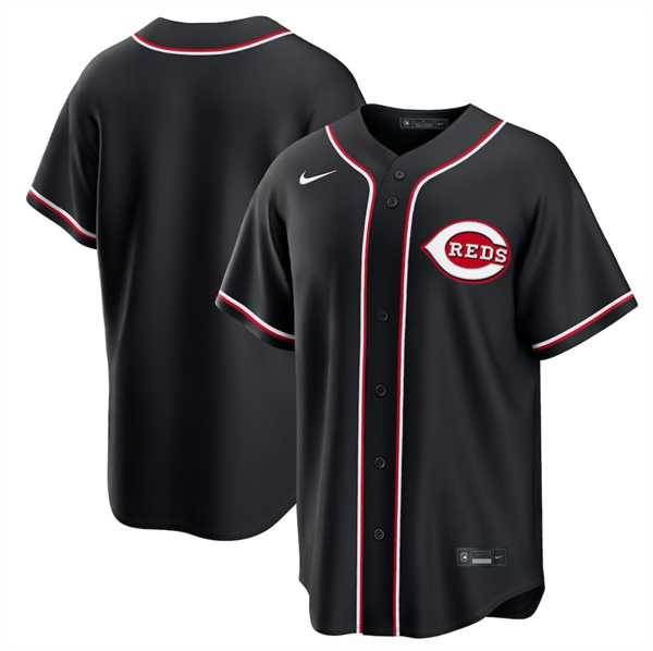 Mens Cincinnati Reds Blank Black Out Stitched Jersey Dzhi->cincinnati reds->MLB Jersey