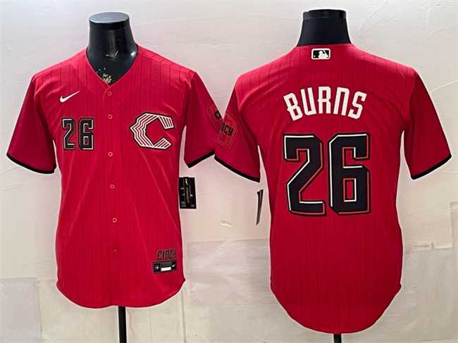 Mens Cincinnati Reds #26 Chase Burns Red 2026 City Connect Stadium Stitched Jersey Dzhi->cincinnati reds->MLB Jersey