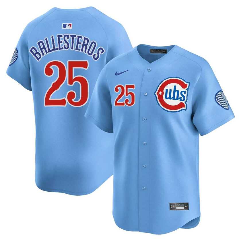 Mens Chicago Cubs #25 Moises ballesteros Blue 2024 25 2nd Alternate Limited Stitched Jersey Dzhi->chicago cubs->MLB Jersey