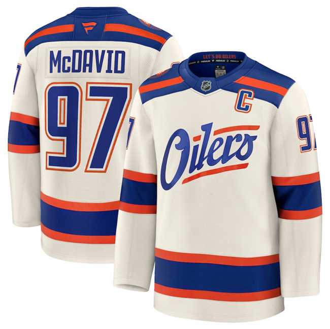 Men%27s Edmonton Oilers #97 Connor McDavid Light Beige Alternate With C Patch Stitched Jersey Dzhi->nhl youth jerseys->NHL Jersey