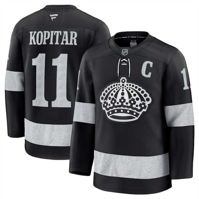 Men%27s Los Angeles Kings #11 Anze Kopitar Black Alternate Stitched Jersey Dzhi->edmonton oilers->NHL Jersey