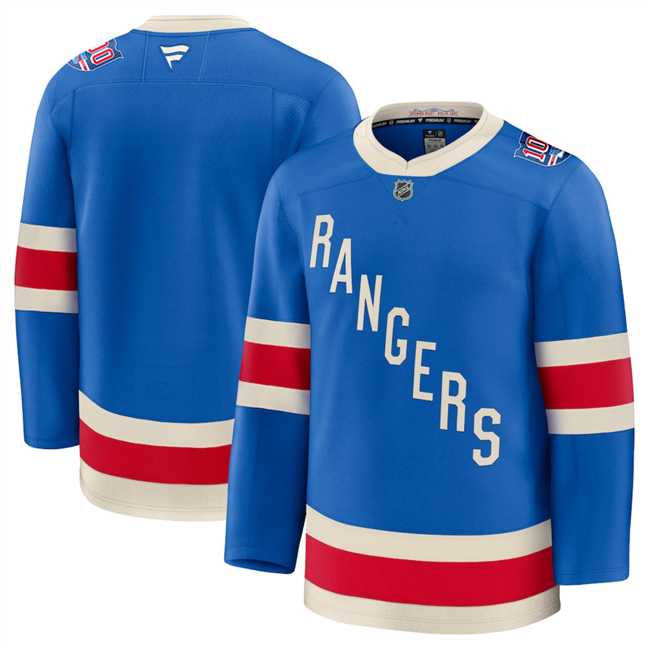 Mens New York Rangers Blank Blue Centennial Stitched Jersey Dzhi->new york rangers->NHL Jersey