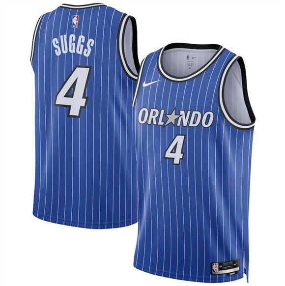 Mens Orlando Magic #4 Jalen Suggs Blue 2025 Icon Edition Stitched Basketball Jersey Dzhi->orlando magic->NBA Jersey