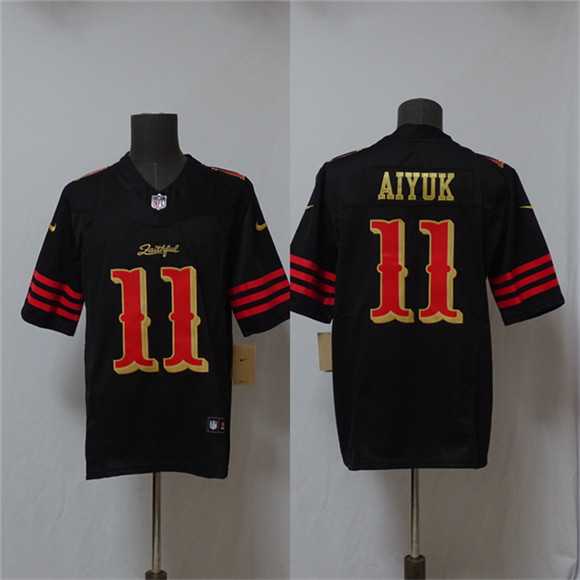 Mens San Francisco 49ers #11 Brandon Aiyuk Black 2025 F.U.S.E. Rivalries Vapor Limited Stitched Jersey->san francisco 49ers->NFL Jersey
