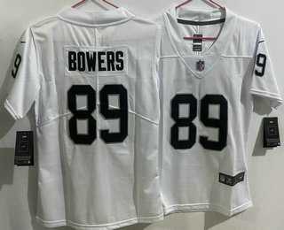 Womens Las Vegas Raiders #89 Brock Bowers Limited White Vapor Jersey->las vegas raiders->NFL Jersey