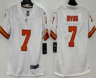 Womens Tampa Bay Buccaneers #7 Bucky Irving Limited White Throwback Vapor Jersey->tampa bay buccaneers->NFL Jersey