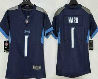 Women%27s Tennessee Titans #1 Cameron Ward Limited Navy Vapor Jersey->arizona cardinals->NFL Jersey