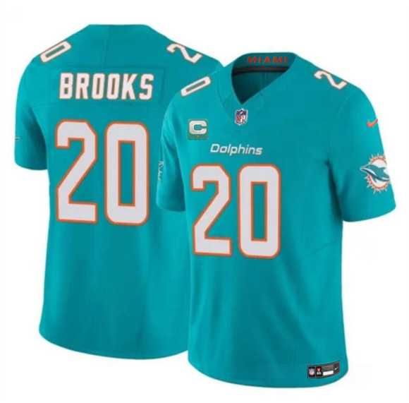 Mens Miami Dolphins #20 Jordyn Brooks Aqua 2025 F.U.S.E. With 1-Star C Patch Vapor Limited Stitched Jersey Dzhi->miami dolphins->NFL Jersey