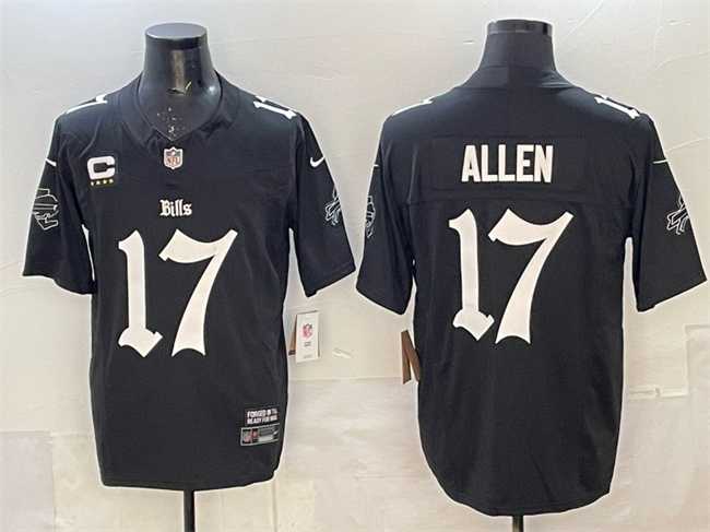 Men%27s Buffalo Bills #17 Josh Allen Black F.U.S.E. %27Gothic Cold Front Edition%27 With 4-Star C Patch Vapor Limited Stitched Jersey Dzhi->buffalo bills->NFL Jersey